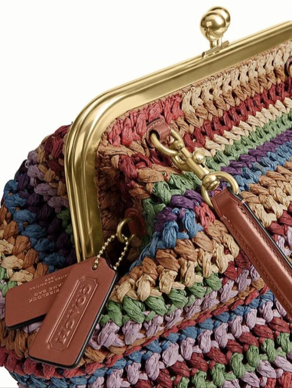 COACH Kisslock Medium Multi Straw Frame Bag 27 - Picture 10 of 12